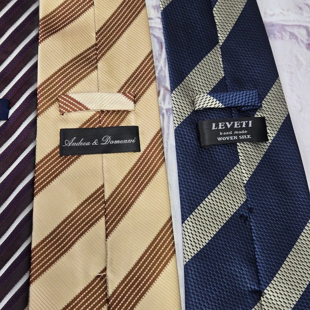 Lot of 11 Mixed Colors Brand Patterns Leveti Dani 100% Silk Formal Business Men
